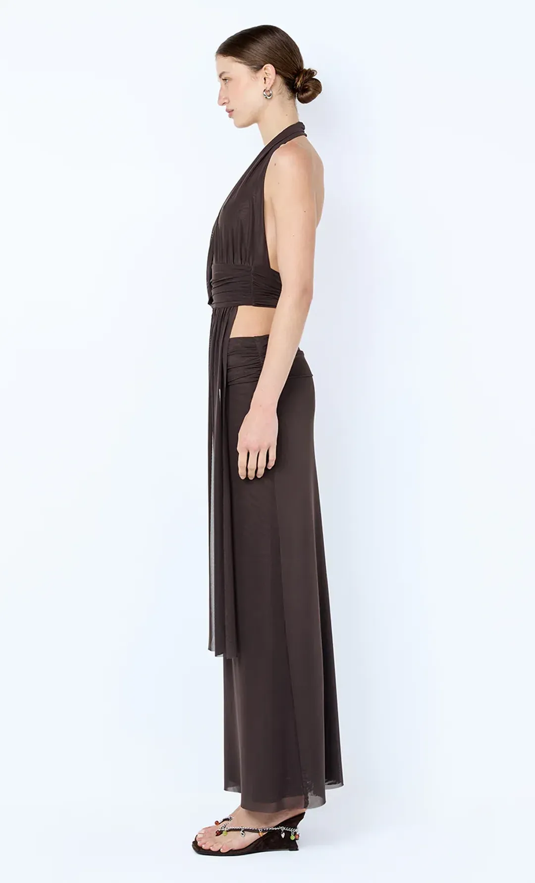 Bec and Bridge Brown Eva Drape Skirt and Top Set for rent on The Volte - main image