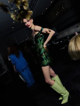 ALICE By Alice McCall Edie Green Black Mini Short Dress | Size AU 10 for rent on The Volte - image 2