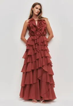 Aje Cleo Gown size 12 Rust for rent on The Volte - image 1