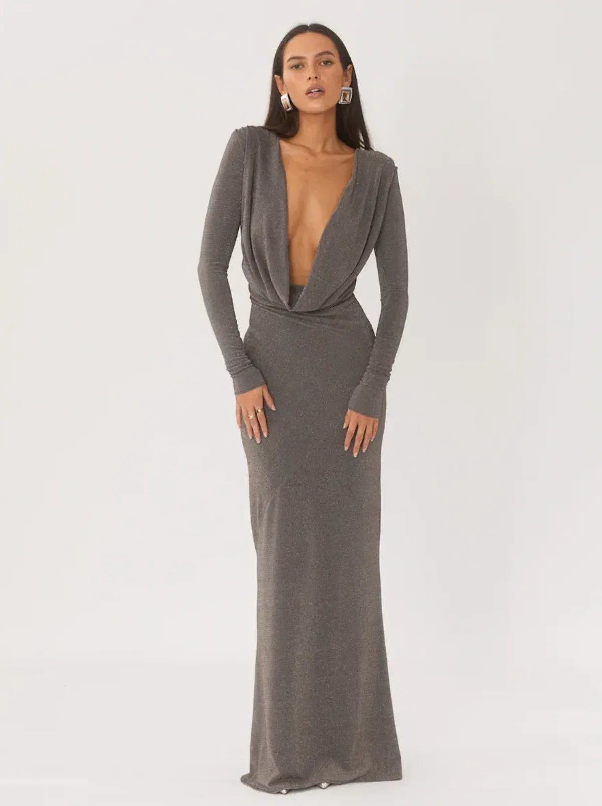 Arcina Ori Jen Dress Metallic Grey XS for rent on The Volte - main image