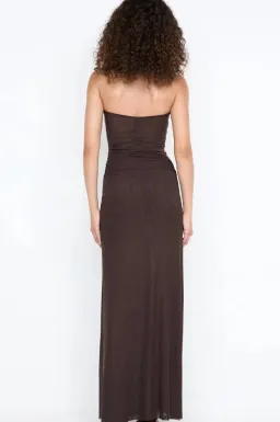 IDA STRAPLESS DRESS | DARK CHOCOLATE - SIZE 6 for rent on The Volte - image 3