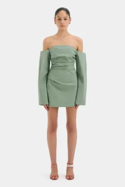 SIR Martina Sleeved Mini Dress Sage Size 1 / AU 8 for rent on The Volte - image 1