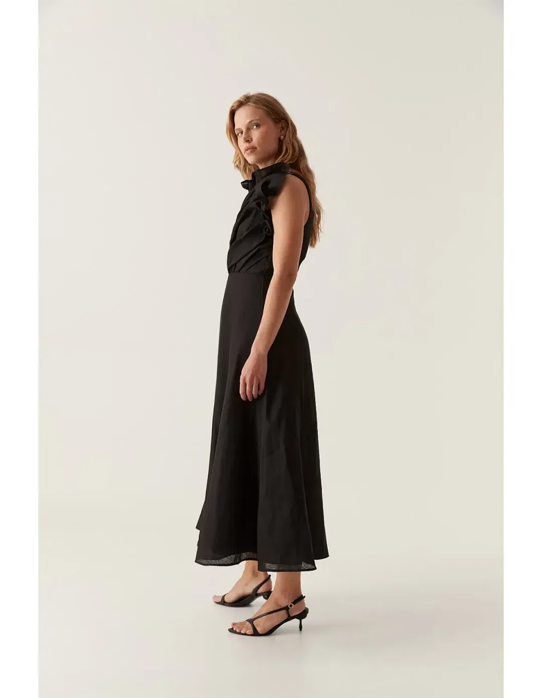 Aje Genesis Midi Dress Black size 8 for rent on The Volte - main image