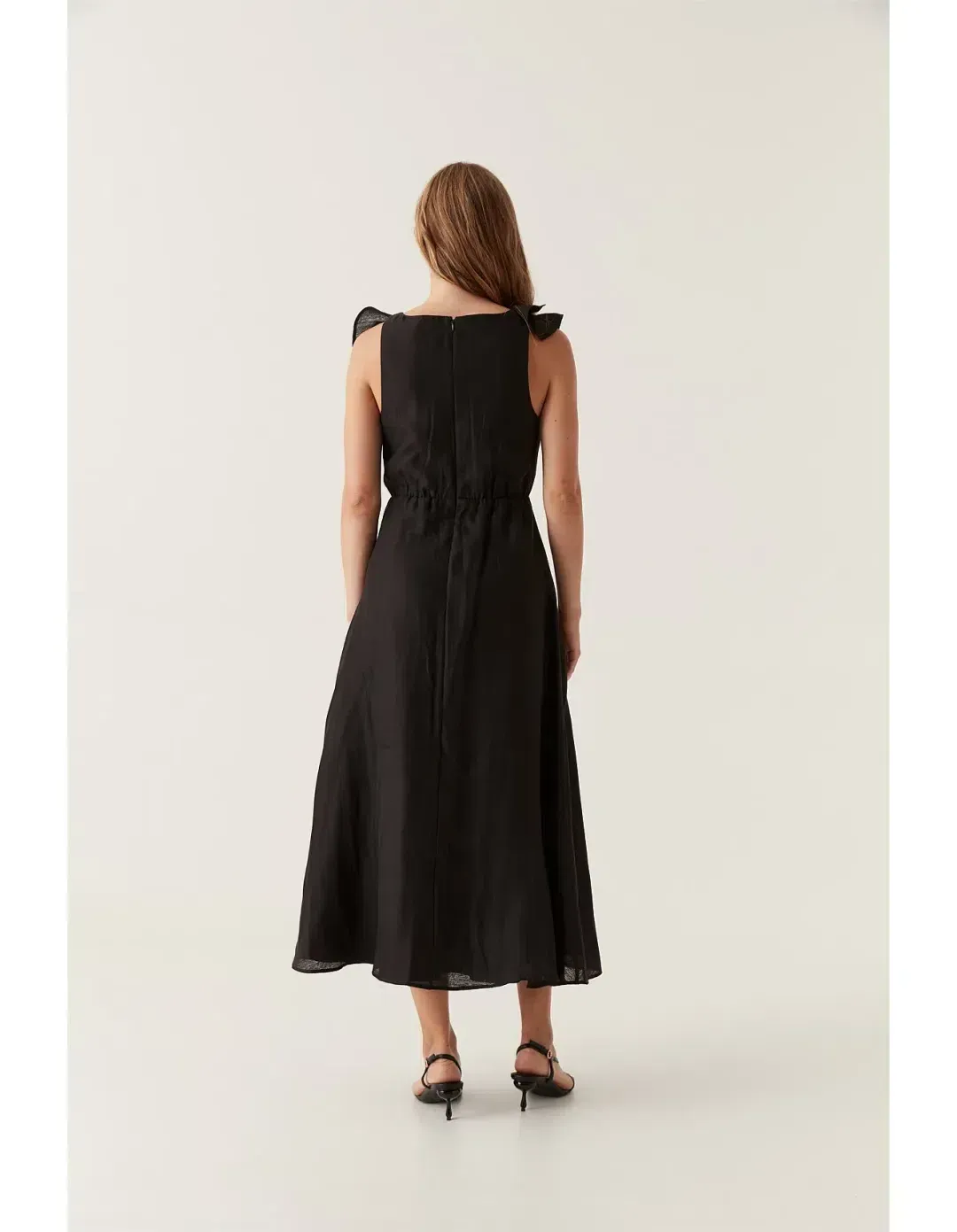 Aje Genesis Midi Dress Black size 8 for rent on The Volte - main image