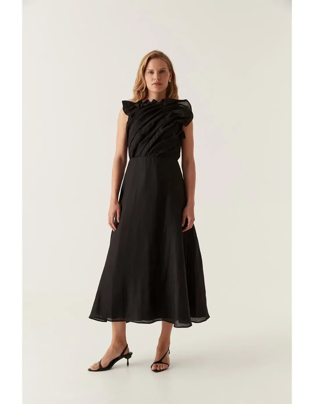 Aje Genesis Midi Dress Black size 8 for rent on The Volte - main image