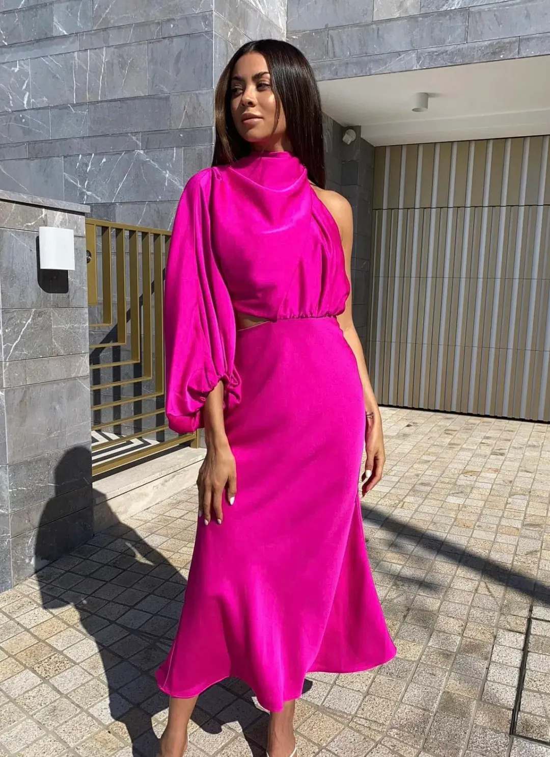 Sheike Olivia Dress Fuchsia Pink Size 16 for rent on The Volte - main image