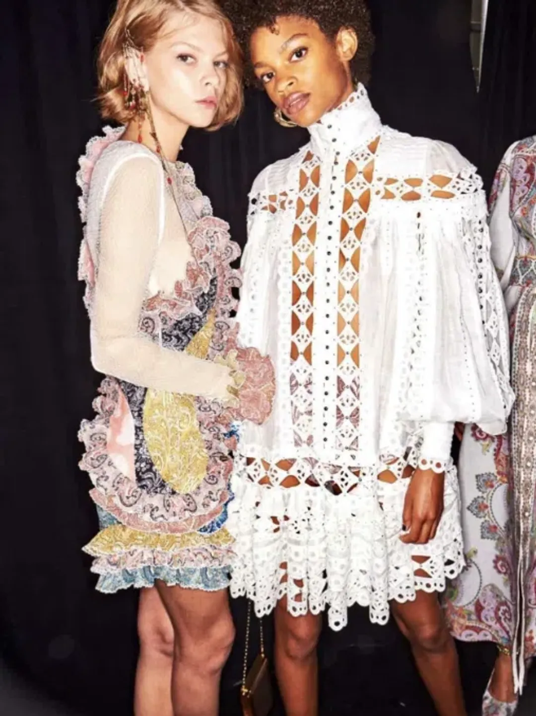 Zimmermann Moncur Studded Smock Lace Broderie Anglaise Mini Dress for rent on The Volte - main image