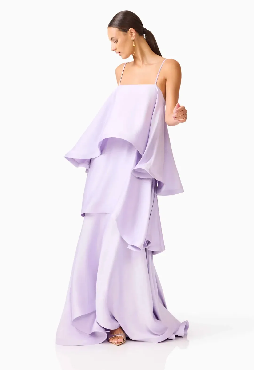 Elliatt Tilly 3 Tiered Maxi Dress in Purple Size AU 6 for rent on The Volte - main image
