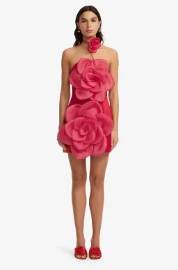 Leo Lin Floret Mini Dress Scarlet 8 for rent on The Volte - image 1
