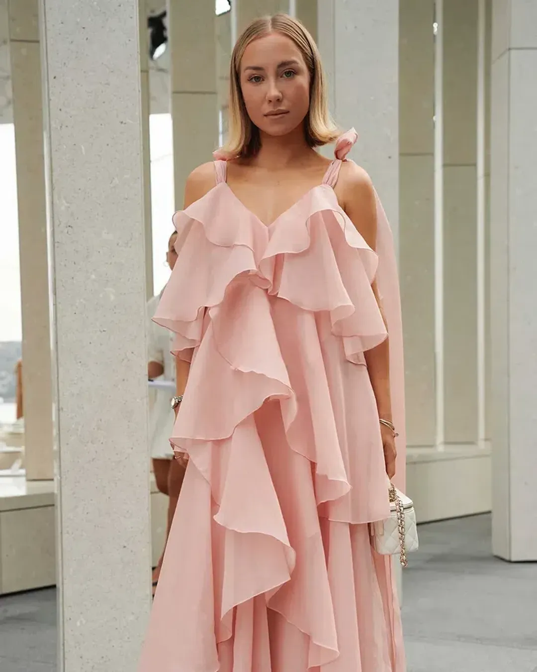 Aje Gracie Maxi Dress Size 16 in Muted Rose Pink for rent on The Volte - main image