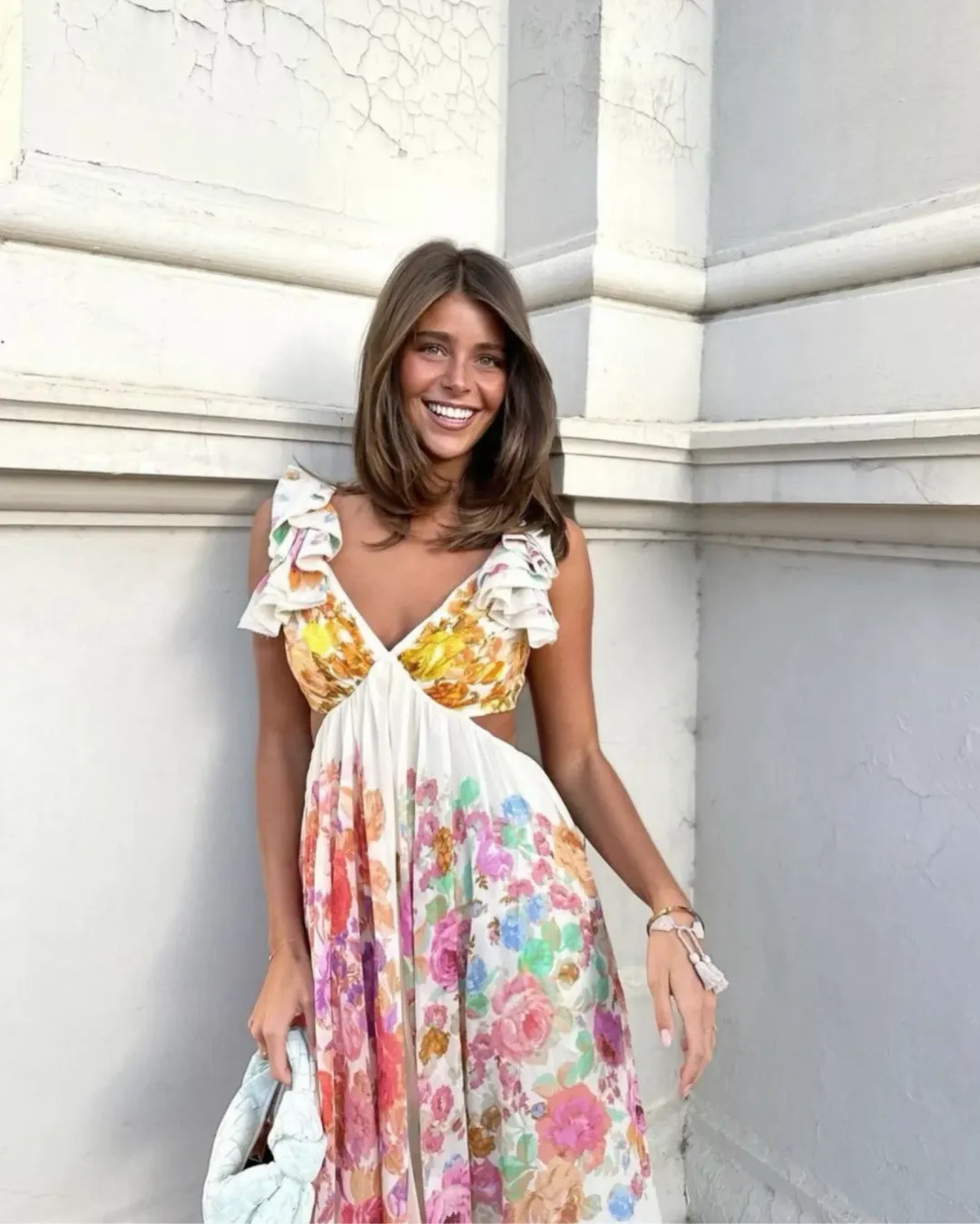 Zimmermann Raie Frill Shoulder Dress Size 2/ AU 12 for rent on The Volte - main image