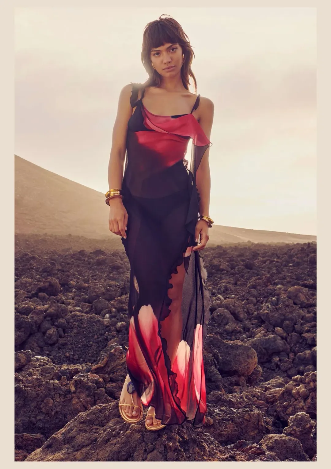 Rat & Boa Aurelia Maxi Dress Black/Tulip Print Size S / AU 8 for rent on The Volte - main image