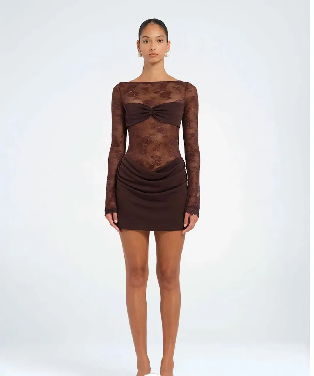 BENNI OSKAR BROWN MINI DRESS SIZE 6 for rent on The Volte - main image