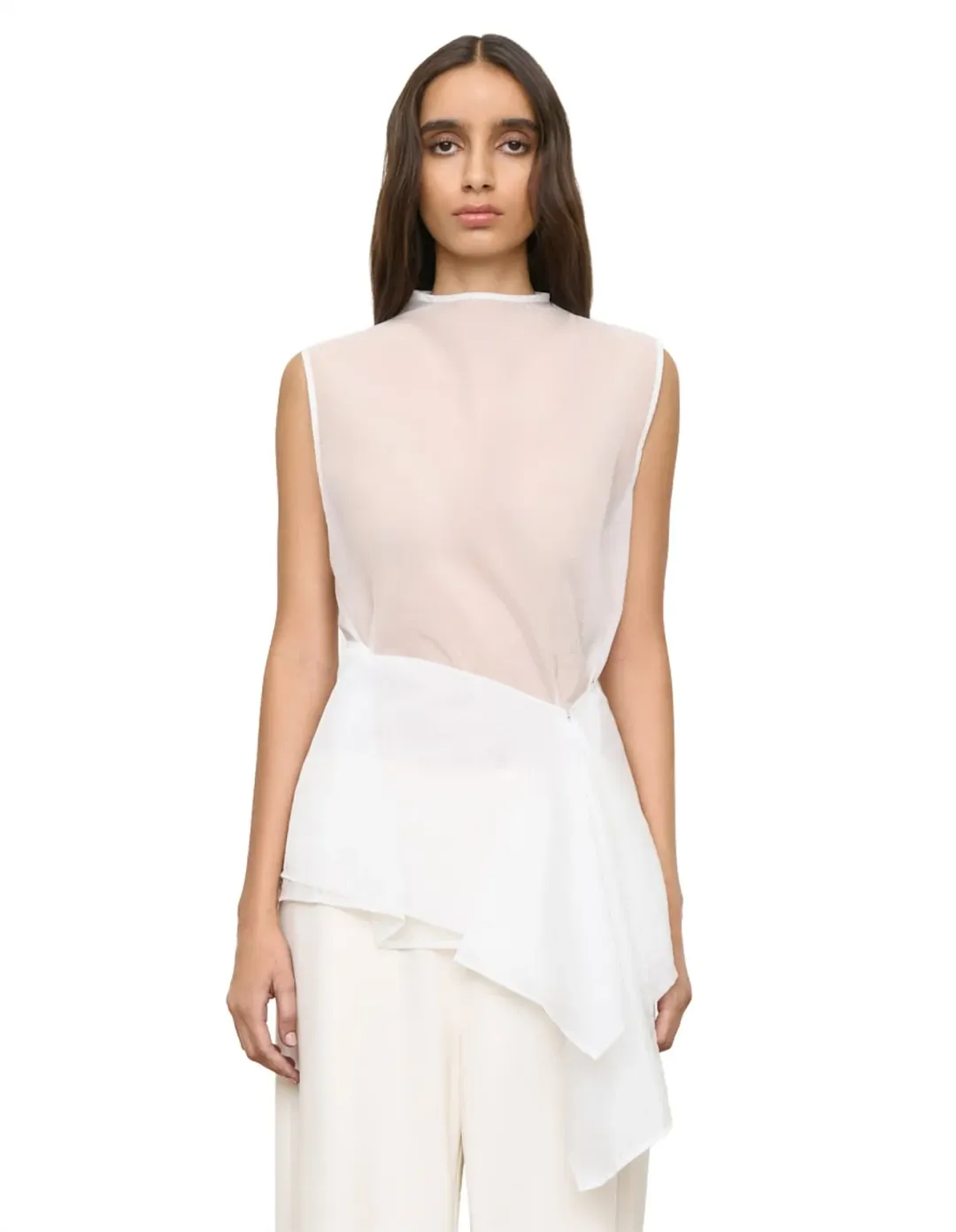 One Of Others Hazel White Tank Top for rent on The Volte - main image