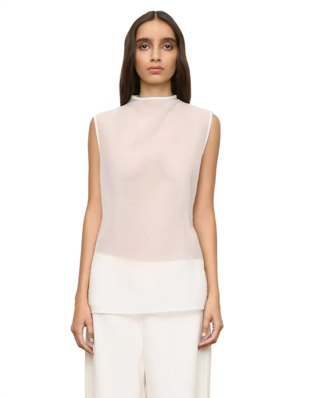 One Of Others Hazel White Tank Top for rent on The Volte - main image