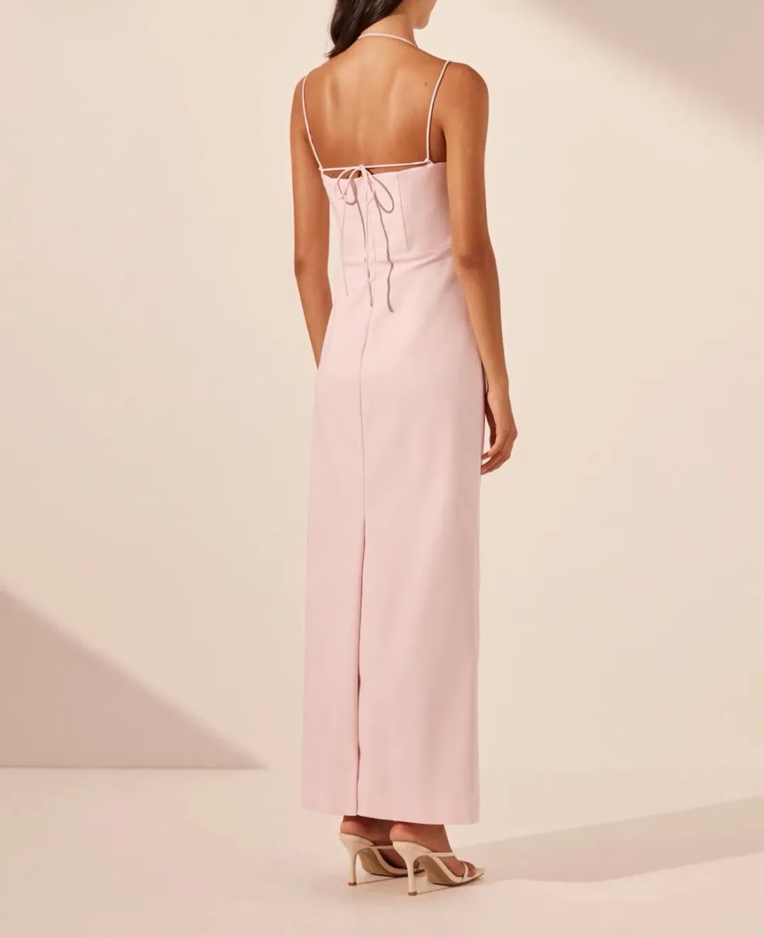 Shona Joy Lane Bustier Maxi Dress pale pink size 10 for rent on The Volte - main image