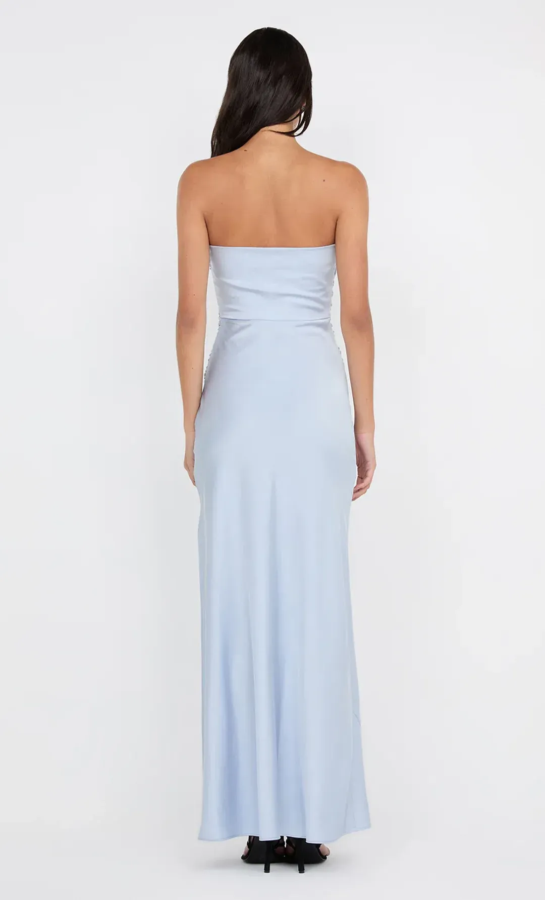 Bec & Bridge Eternity Strapless Maxi Dress Dusty Blue Size 6 for rent on The Volte - main image