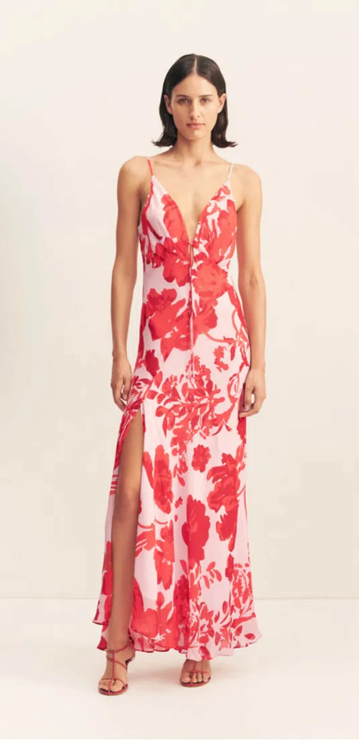 Aleyna plunged maxi dress for rent on The Volte - main image