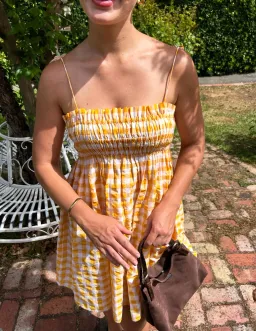 Ayanna Mini Dress in Papaya for rent on The Volte - image 1