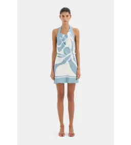 Sir The Label Lilou Halter Mini Dress in Liora Blue Size 1/AU8 for rent on The Volte - image 1