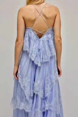 AJE Ophelia Lace Gown size 8 French Blue for rent on The Volte - image 3