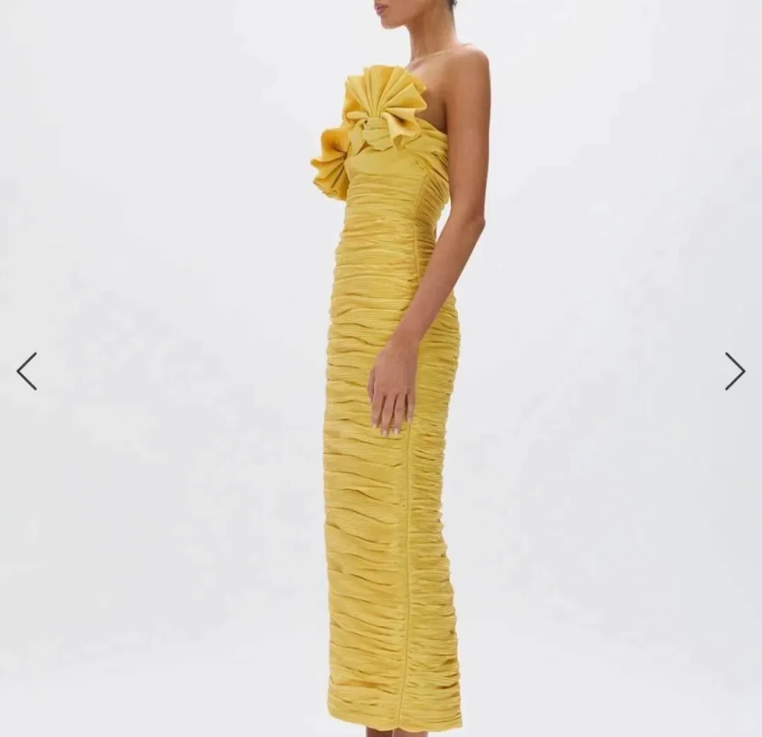 Rachel Gilbert Jensen Dress - Yellow - Size 3 (10/12) for rent on The Volte - main image