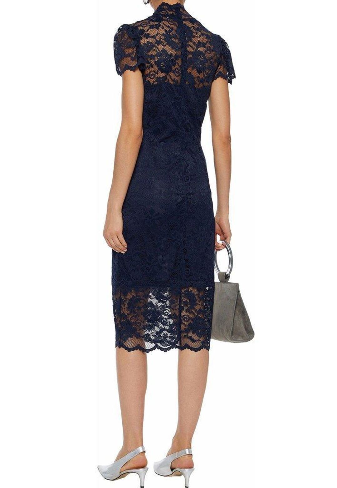 Ganni Flynn Stretch-Lace Turtleneck Dress size 6 for rent on The Volte - main image