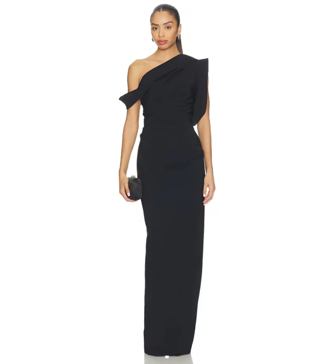 Rachel Gilbert Rowana One Shoulder Gown in Black Size AU12 for rent on The Volte - main image