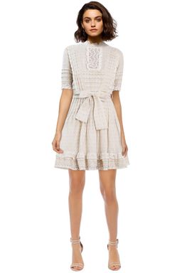 Zimmermann Helm Dot Frill Mini Dress Cream Size 8 for rent on The Volte - image 1