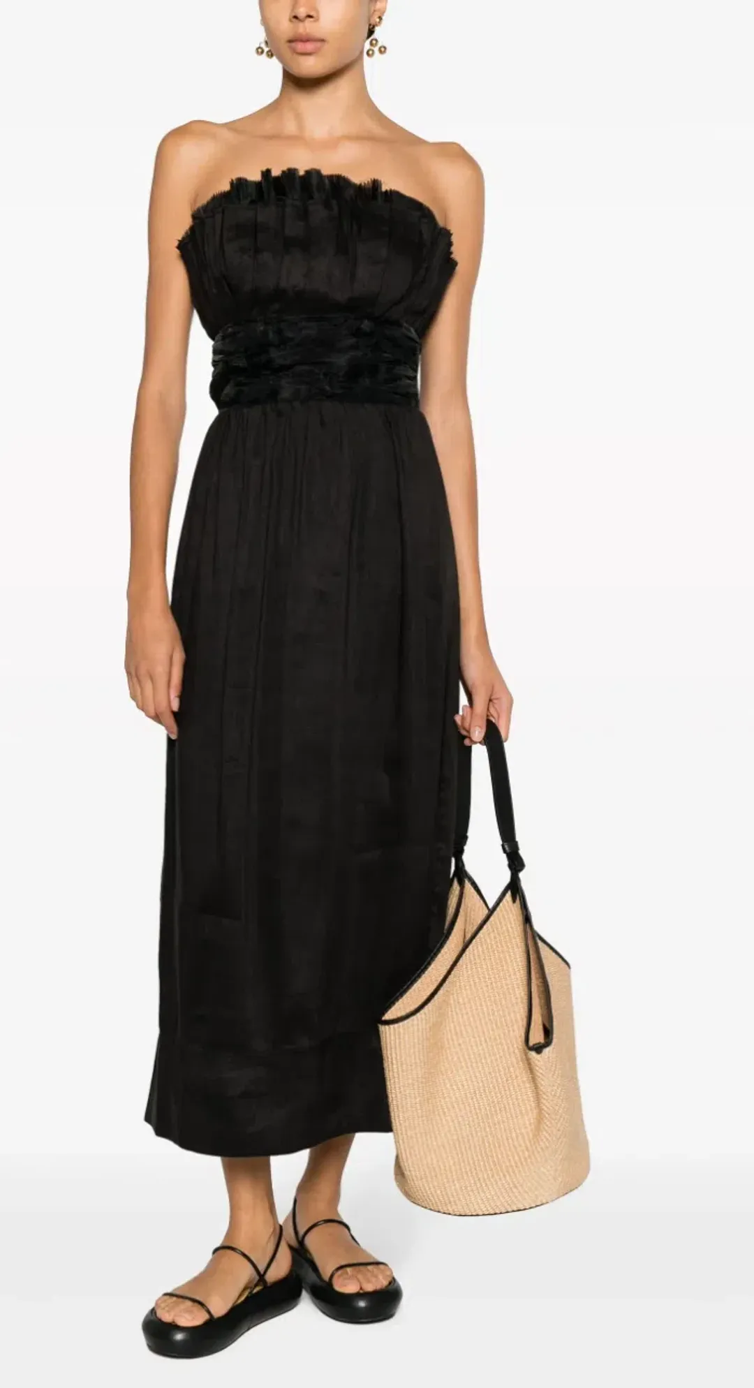 AJE WHISPER KNOT MIDI DRESS SIZE 8 for rent on The Volte - main image