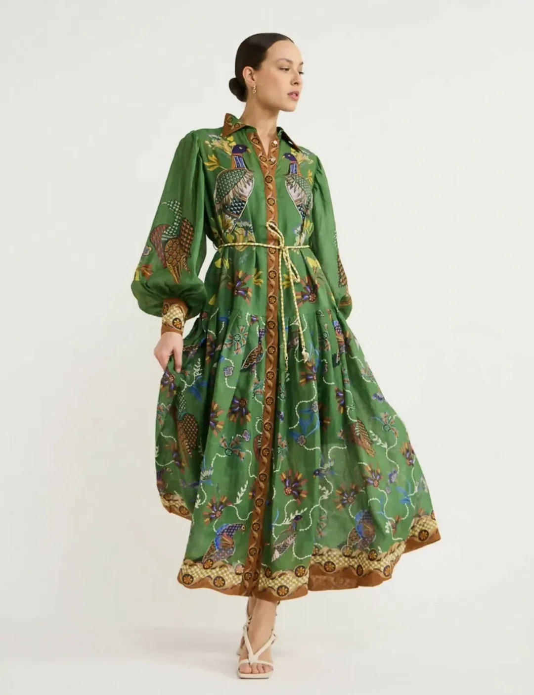 ALEMAIS BIRDIE SHIRTDRESS SIZE 8 [GENEROUS FITTING] for rent on The Volte - main image