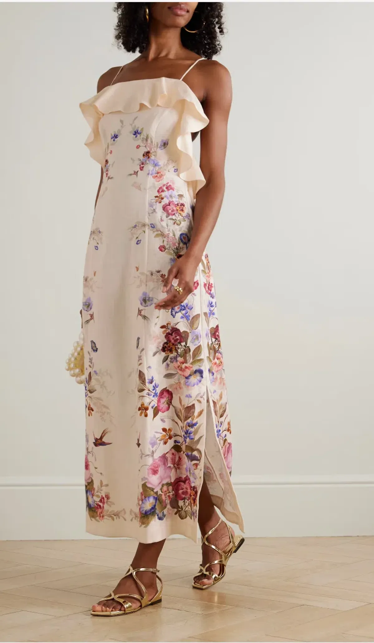 ZIMMERMANN PATIENCE FRILL MIDI DRESS SIZE 0 for rent on The Volte - main image