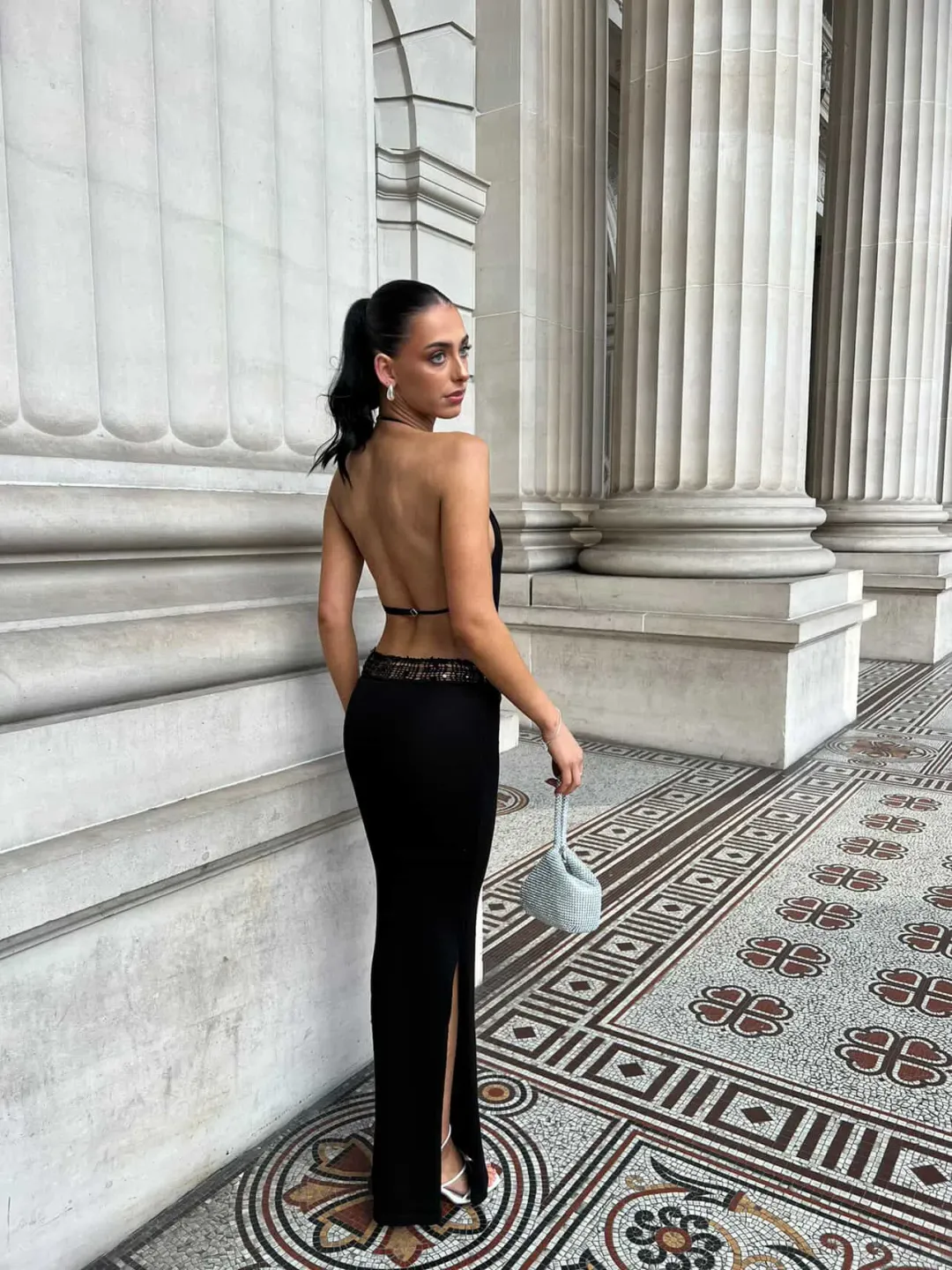 Alpin Beaded Black Sequin Gown for rent on The Volte - main image
