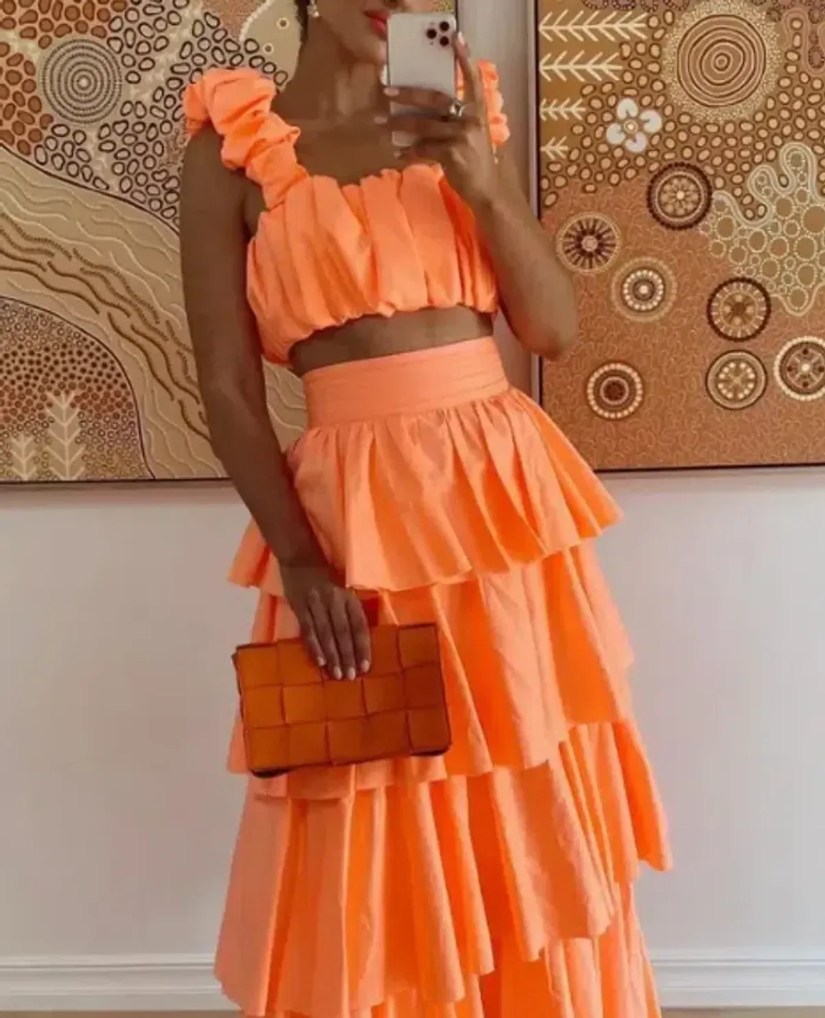 AJE MEDINA SKIRT AND TOP SET [ORANGE] for rent on The Volte - main image