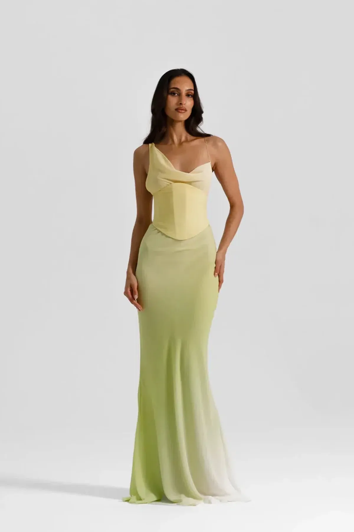 NATALIE ROLT HALLIE GOWN CITRUS SIZE 8 (1) for rent on The Volte - main image