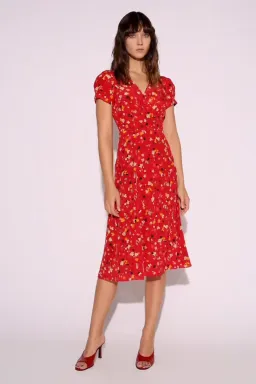 Realisation Par The Teale Midi Dress Rouge Fleur Size M / AU 10 for rent on The Volte - image 1