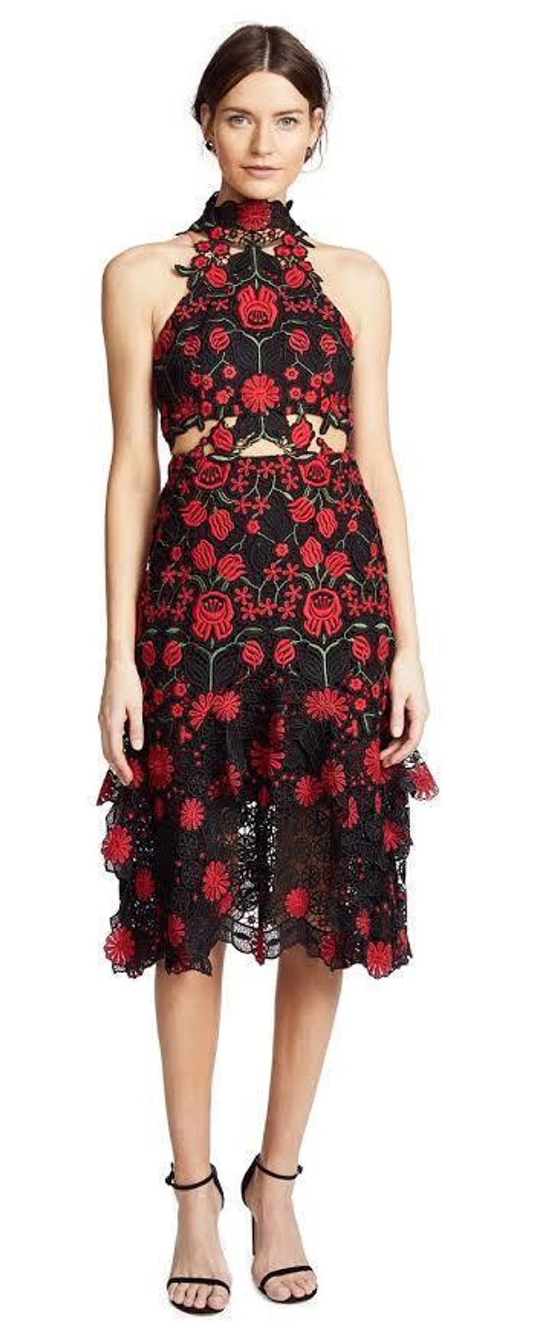 Thurley English Rose Midi White Dress  Size 8 for rent on The Volte - main image