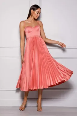 ELLE ZEITOUNE MILAN DRESS IN WATERMELON PINK | Size AU 14 for rent on The Volte - image 1