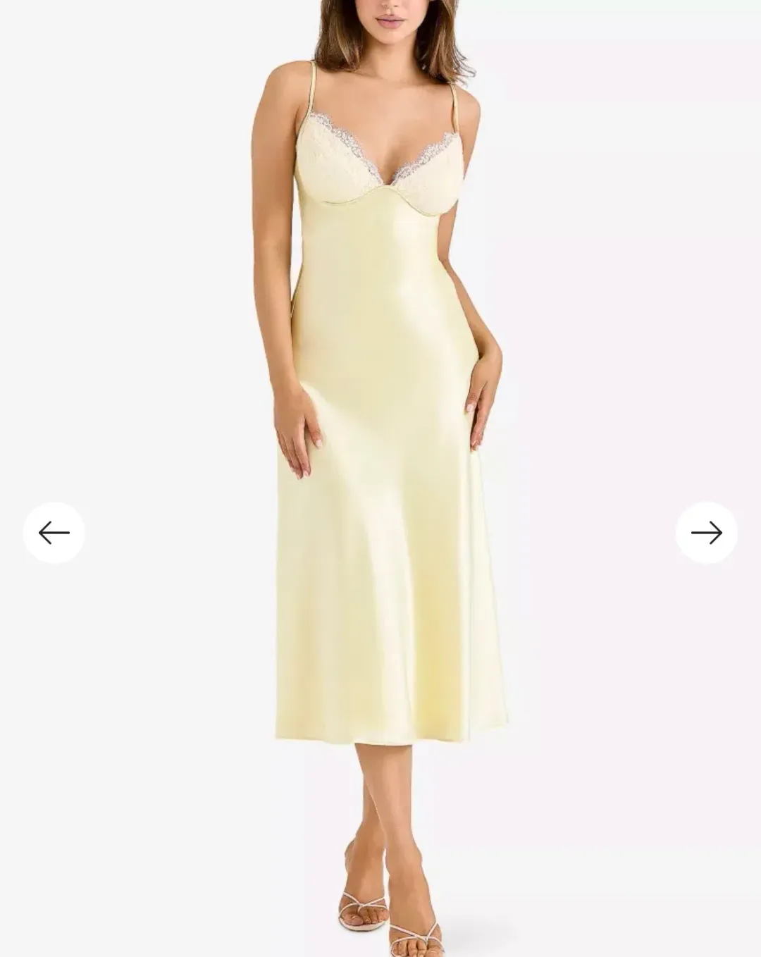 House of CB 'Felicity' Butter Yellow Satin Bias Cut Midi Dress for rent on The Volte - main image