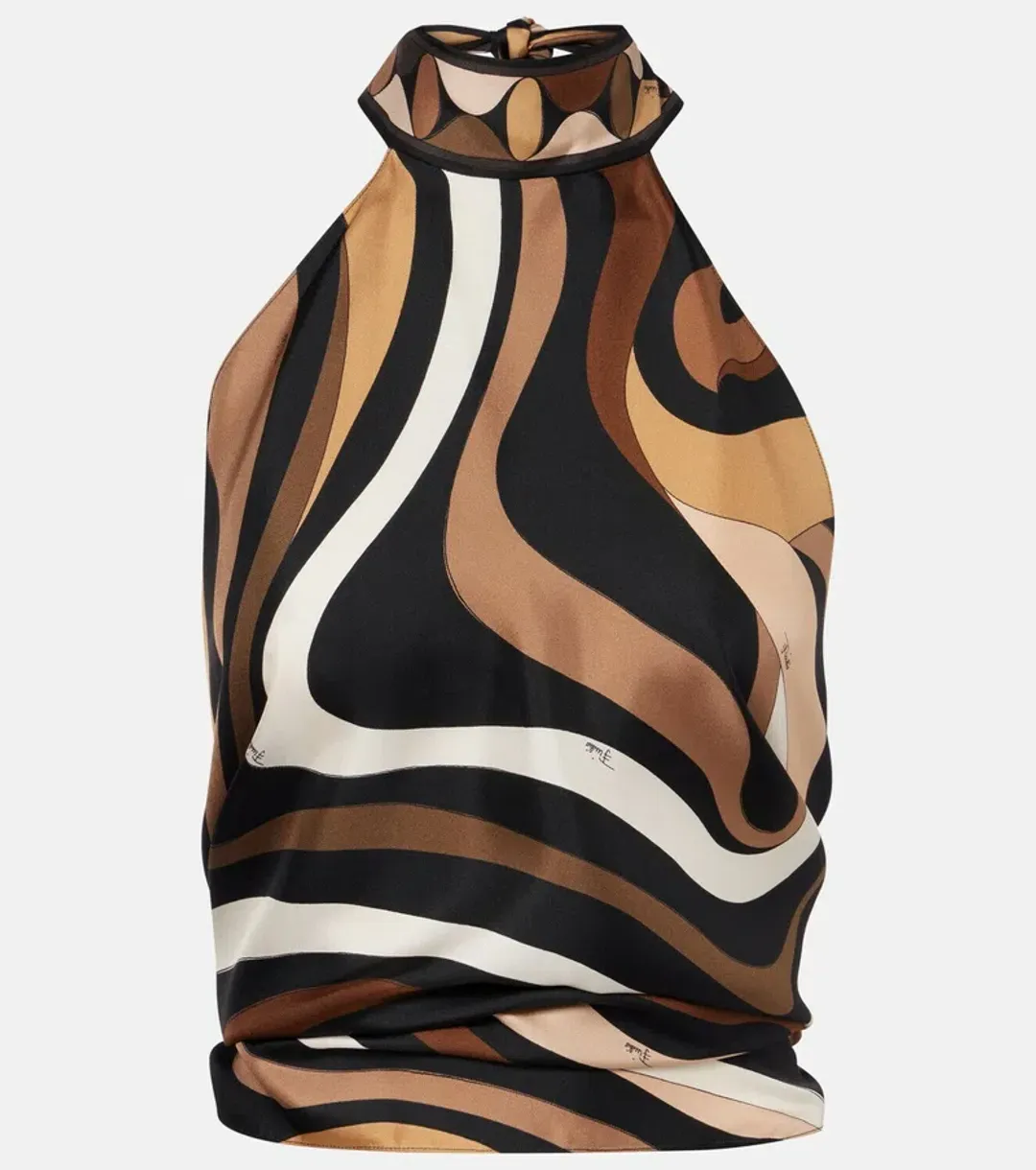 Pucci Marmo halterneck silk satin top for rent on The Volte - main image