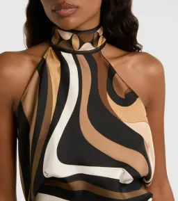 Pucci Marmo halterneck silk satin top for rent on The Volte - image 1