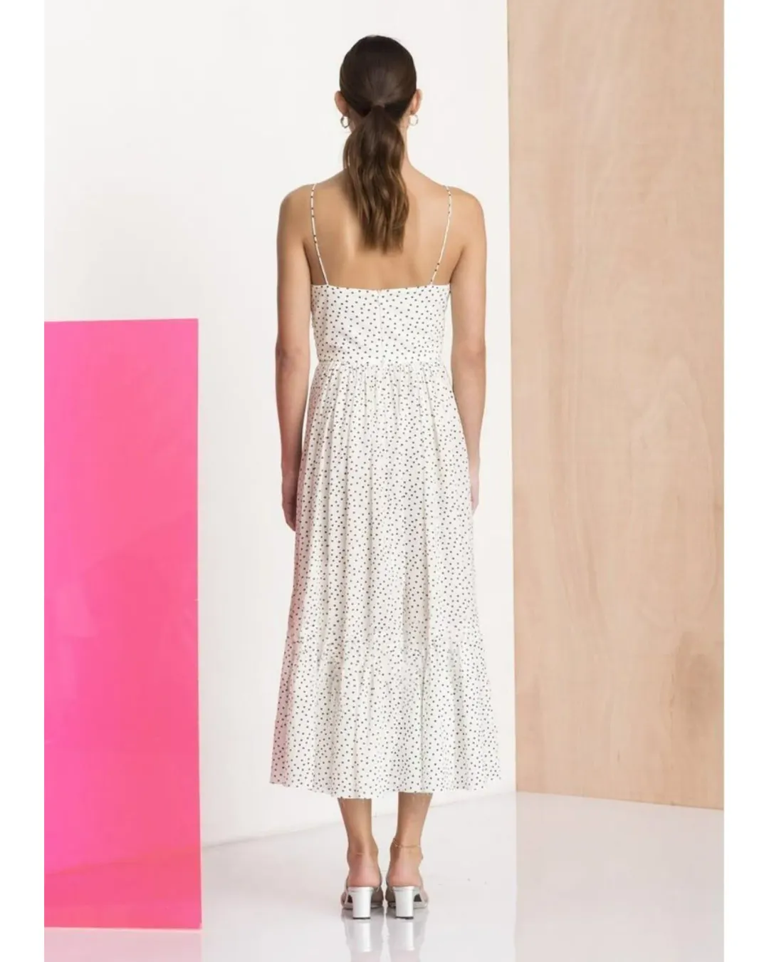 Bec & Bridge Miss Frenchie Midi Dress Polka Dot Size AU 8 for rent on The Volte - main image