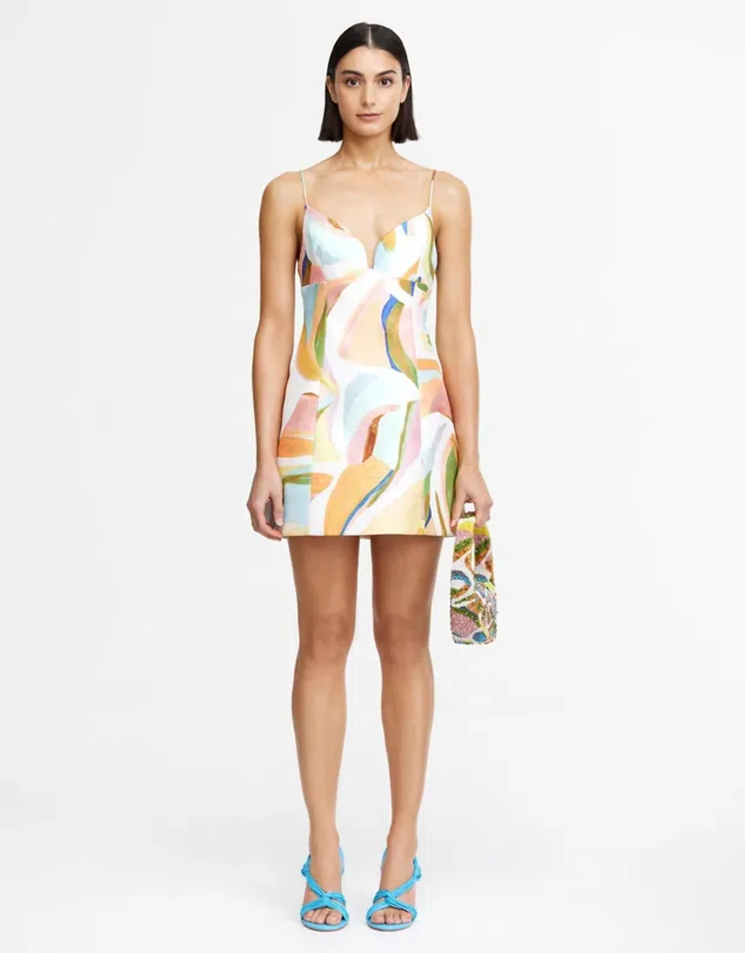 Acler Bartin Multi Coloured Mini Dress. Size 12 for rent on The Volte - main image