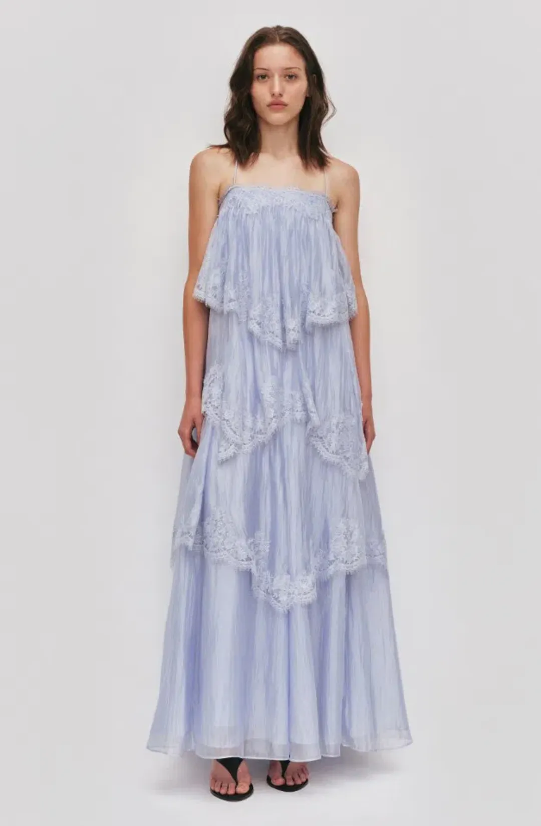 Aje Ophelia Lace Gown French Blue Size 8 for rent on The Volte - main image