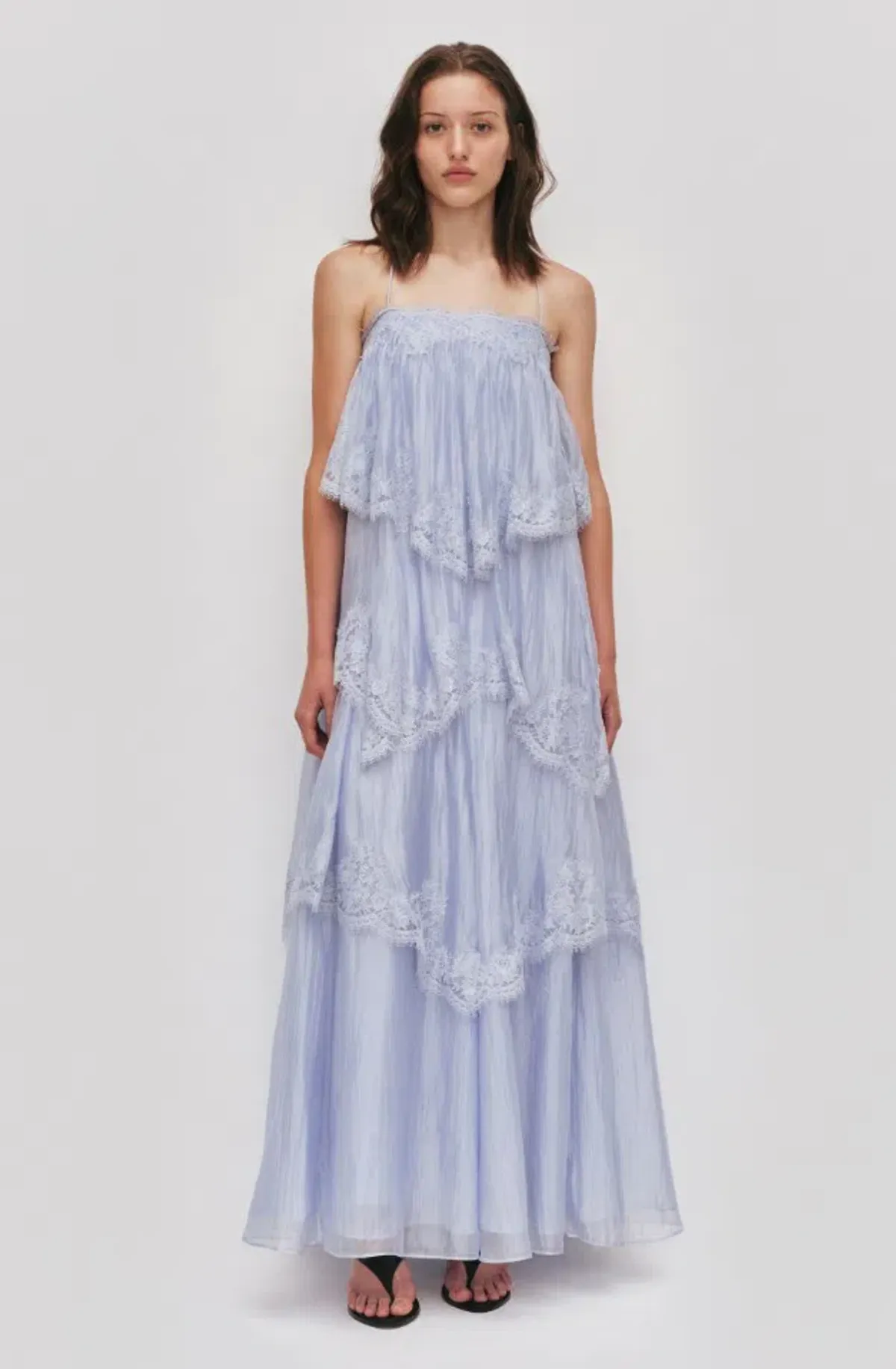 Aje Ophelia Lace Gown French Blue Size 8 for rent on The Volte - main image