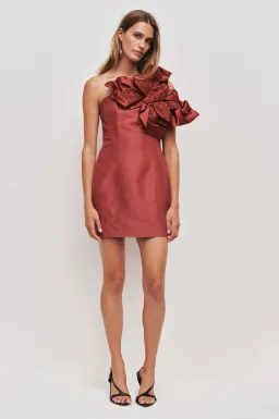 Aje Isla mini dress Rust Size 10 for rent on The Volte - image 1