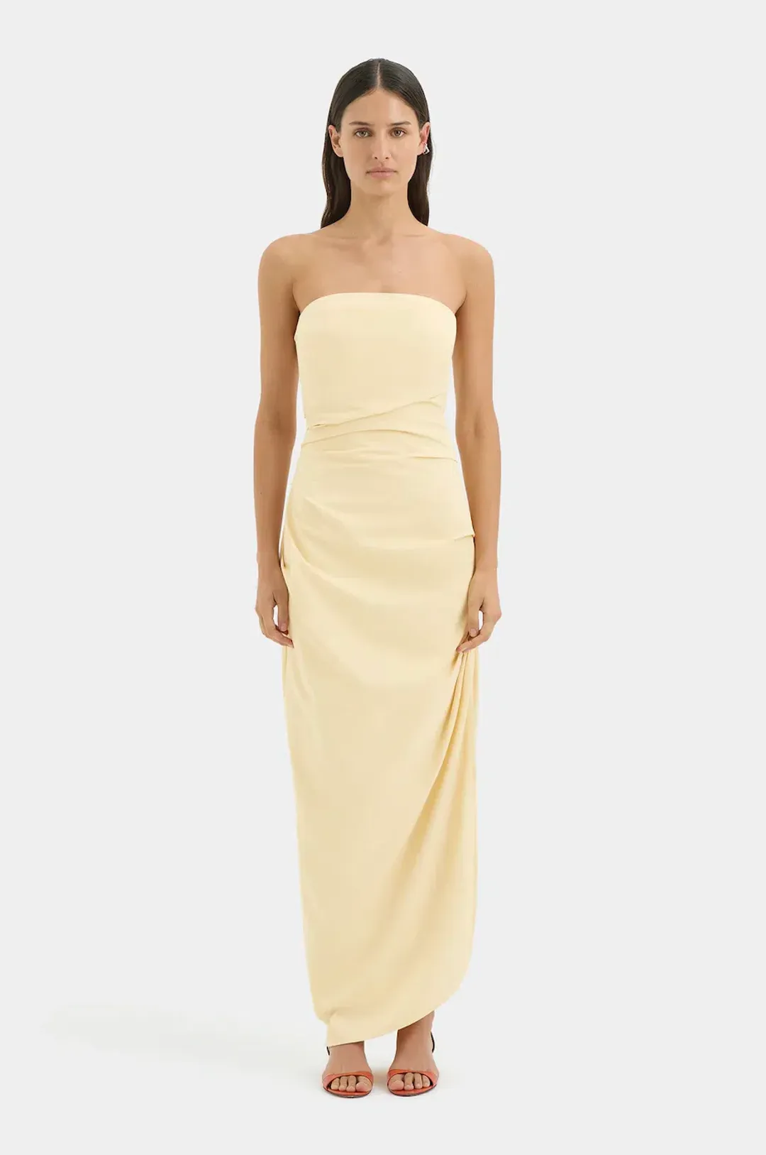 FLORENT STRAPLESS GOWN | BUTTER - SIZE 10 for rent on The Volte - main image