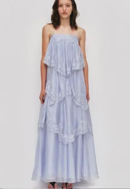 Aje Ophelia Lace Gown in French Blue Size 8 for rent on The Volte - image 1