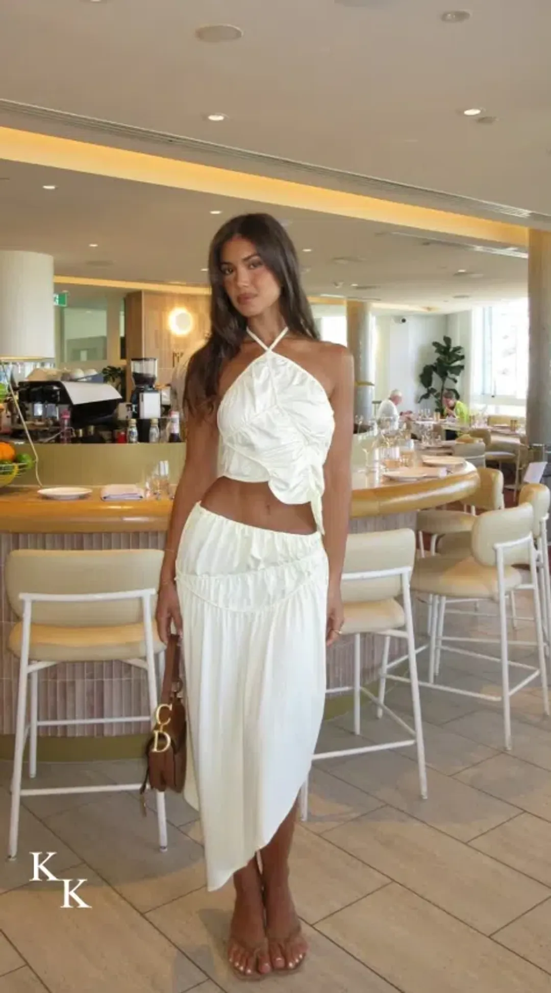 Koster Kulture Fleur Top and Skirt Set in Cream Small for rent on The Volte - main image