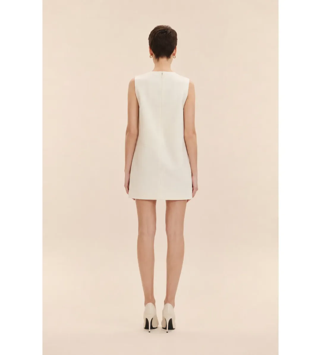 Rachel Gilbert Ludovica Shift Mini Dress with Crystal Embellishments in Ivory AU 8 - Hen's & Bachelorette Party Dress for rent on The Volte - main image
